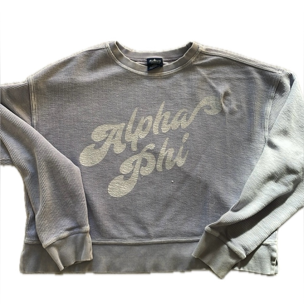 Purple Washed Alpha Phi Crewnecck